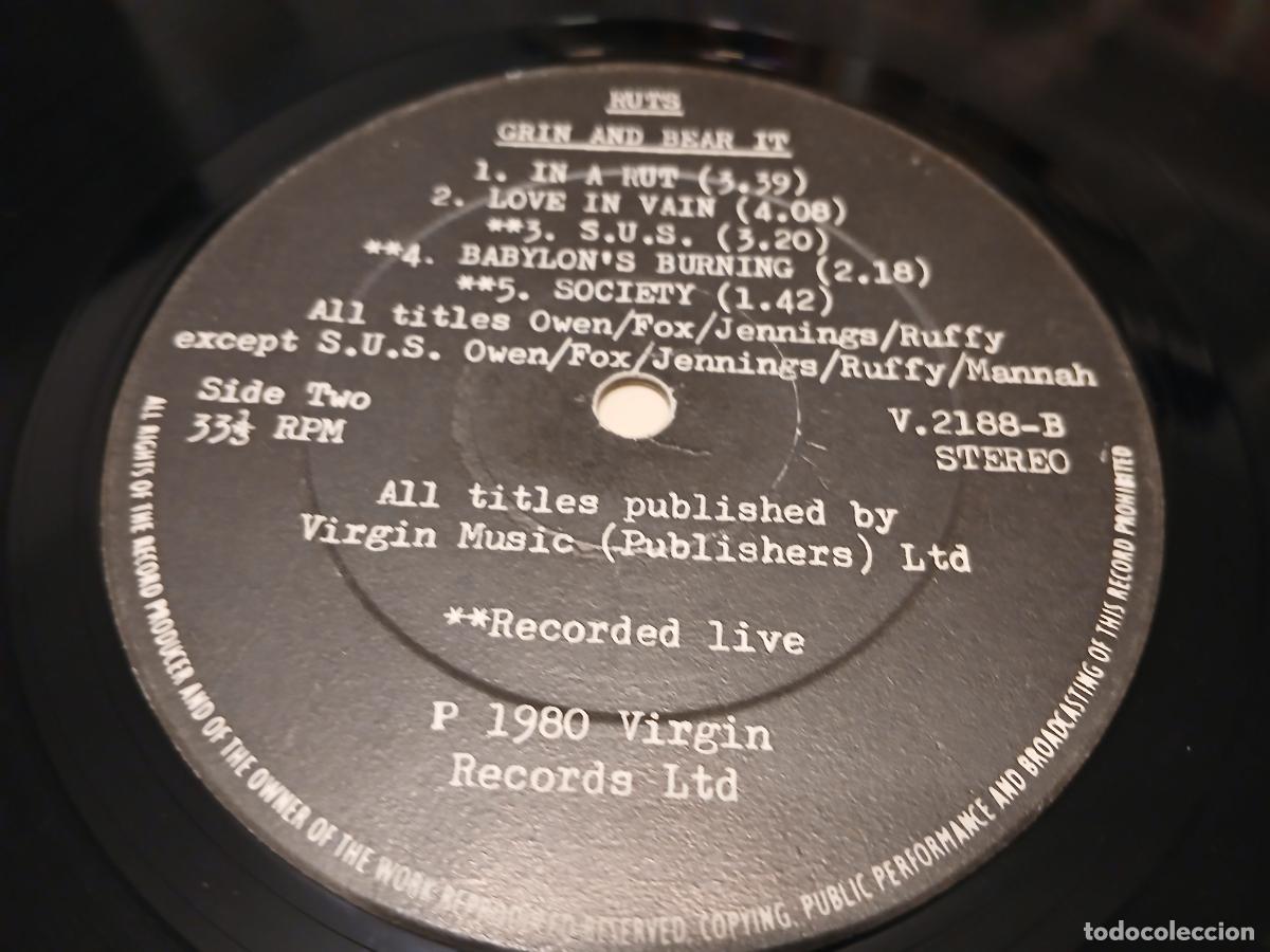 Discos de vinilo: Ruts &ndash; Grin And Bear It- (1980) LP disco vinilo - Foto 3
