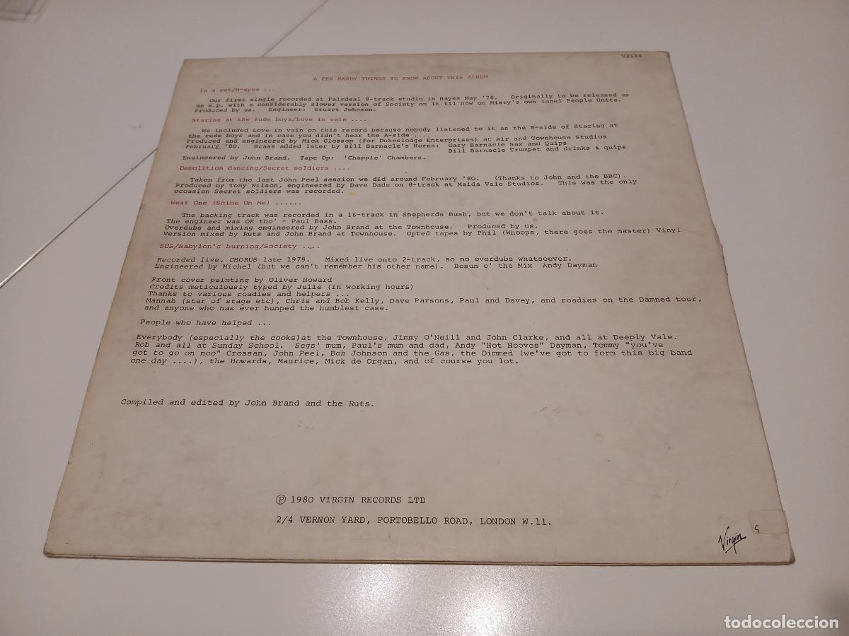 Discos de vinilo: Ruts &ndash; Grin And Bear It- (1980) LP disco vinilo - Foto 7