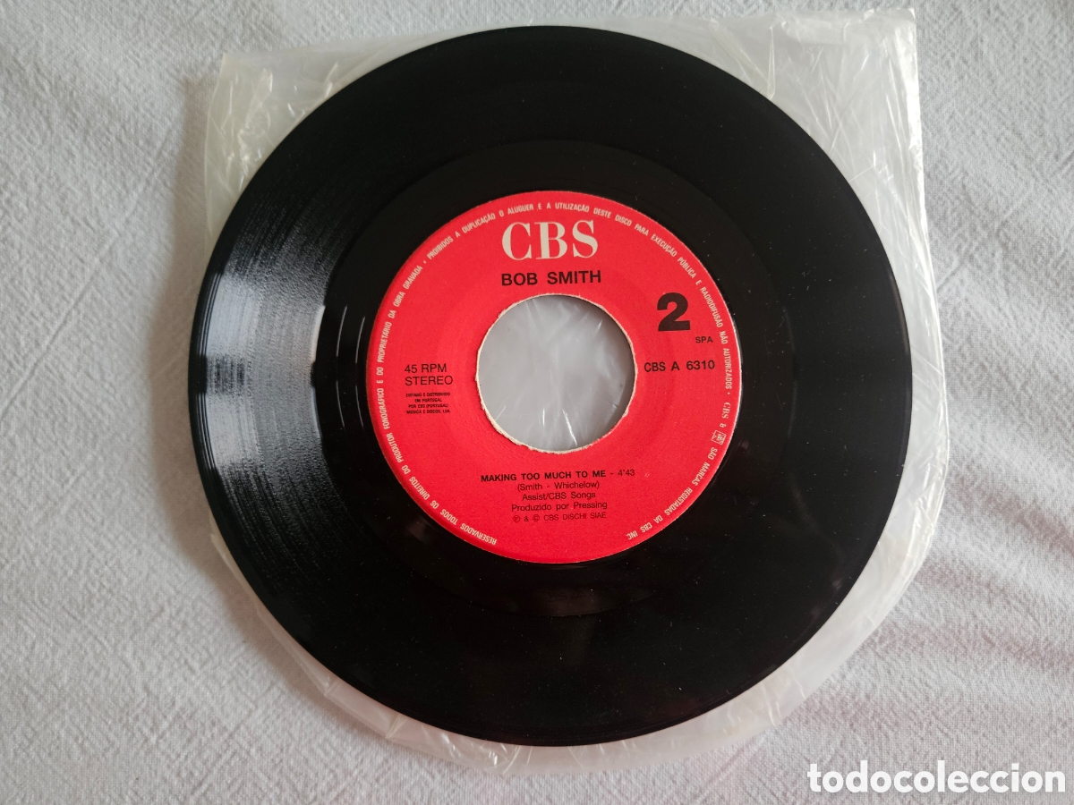 Discos de vinilo: BOB SMITH TOO MUCH TO ME - Foto 3