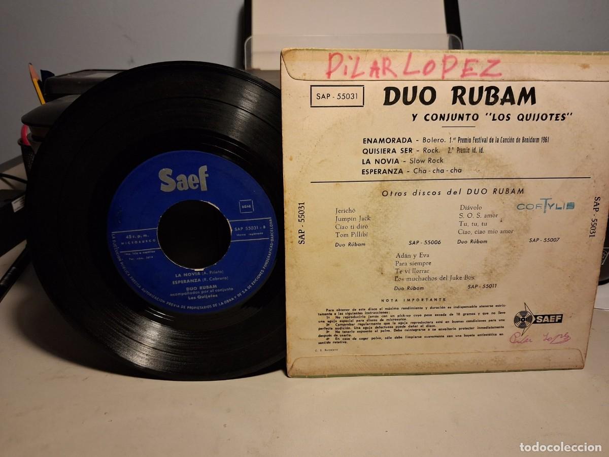 Discos de vinilo: EP DUO RUBAM : ENAMORADA - Foto 2