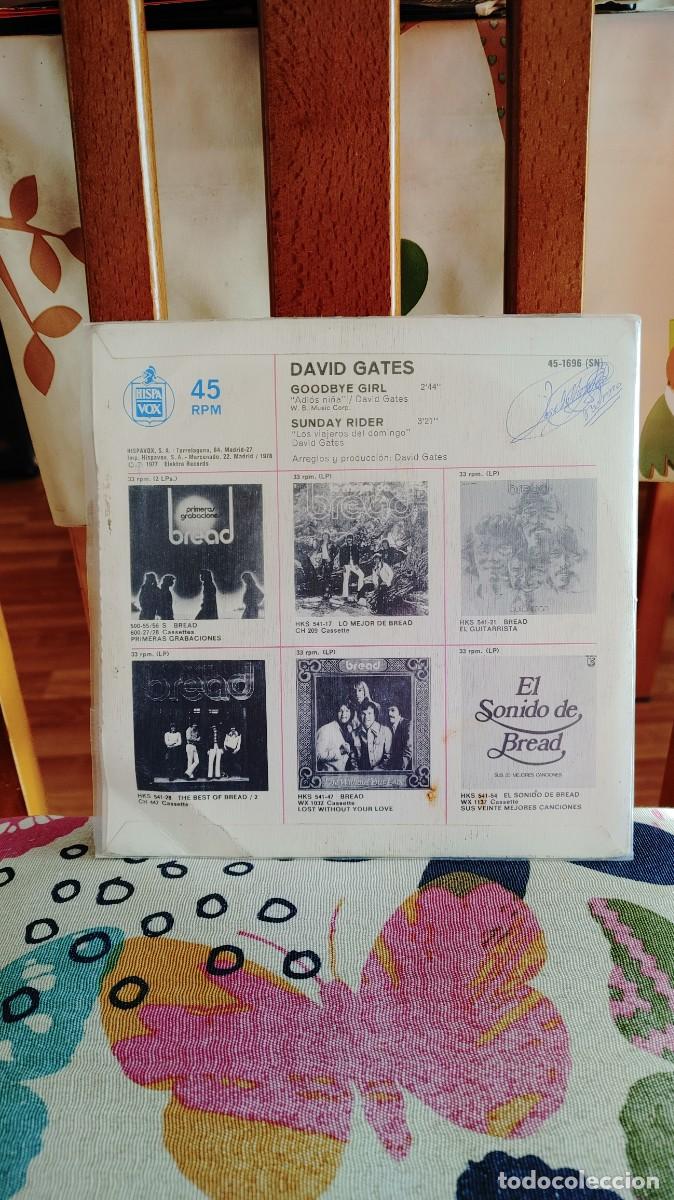 Discos de vinilo: DAVID GATES-SINGLE GOODBYE GIRL - Foto 2