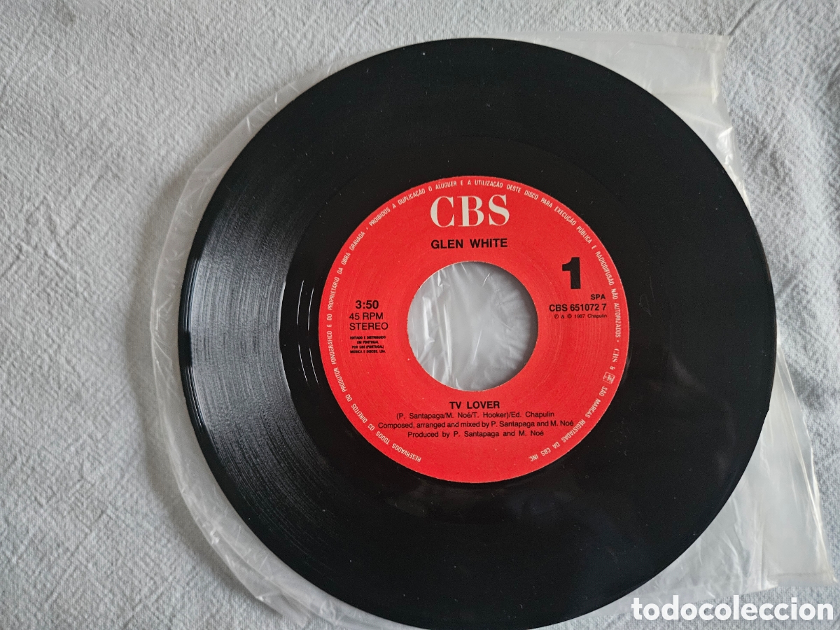 Discos de vinilo: GLEN WHITE TV LOVER SINGLE - Foto 3