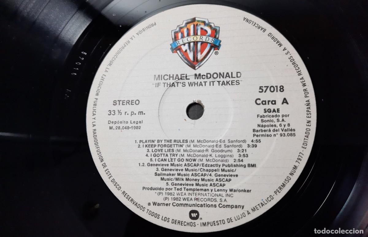 Discos de vinilo: Michael McDonald &ndash; If thats what it takes - Foto 3