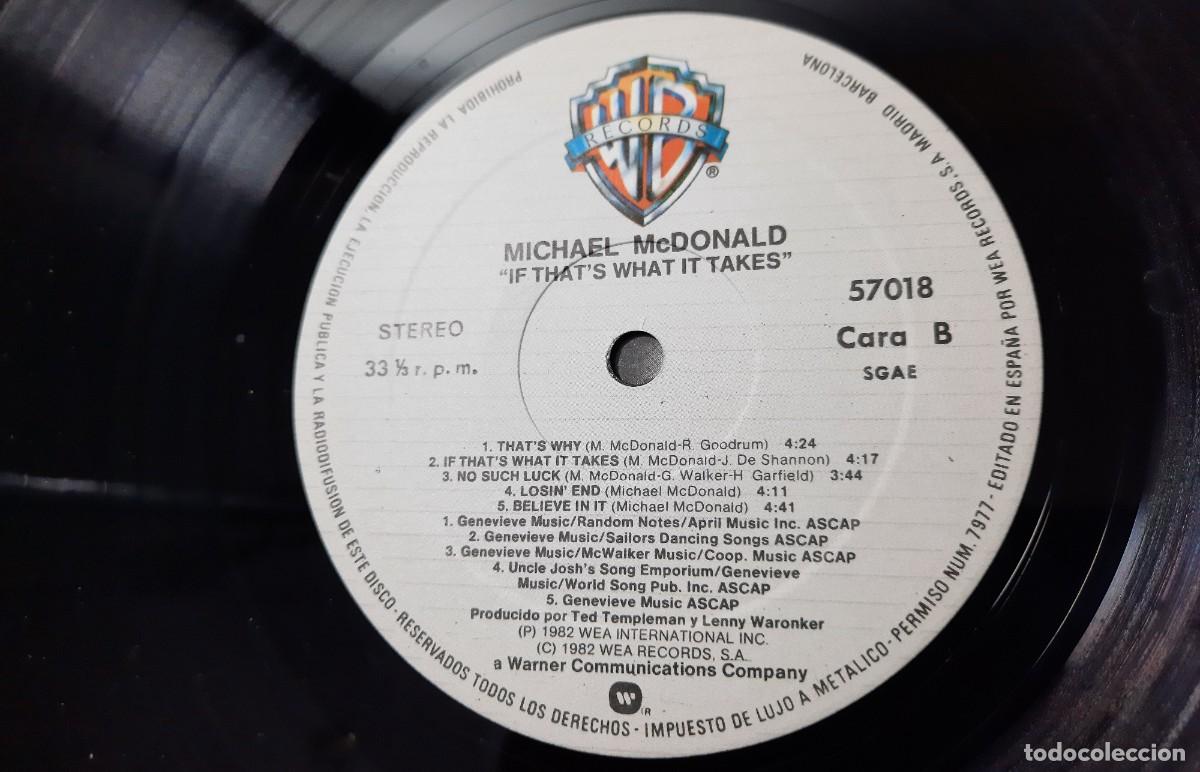 Discos de vinilo: Michael McDonald &ndash; If thats what it takes - Foto 4