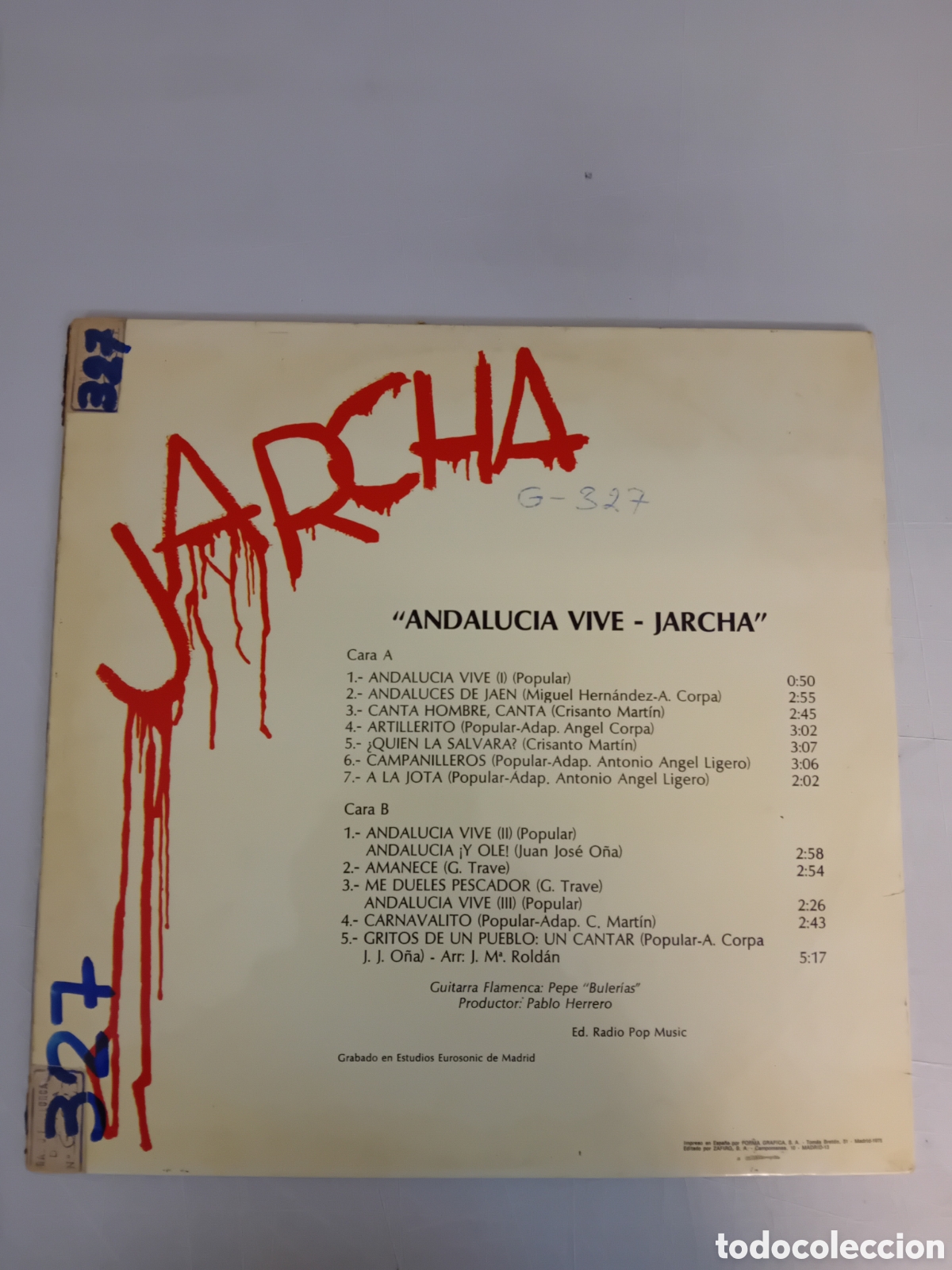 Discos de vinilo: JARCHA. ANDALUCIA VIVE - Foto 2