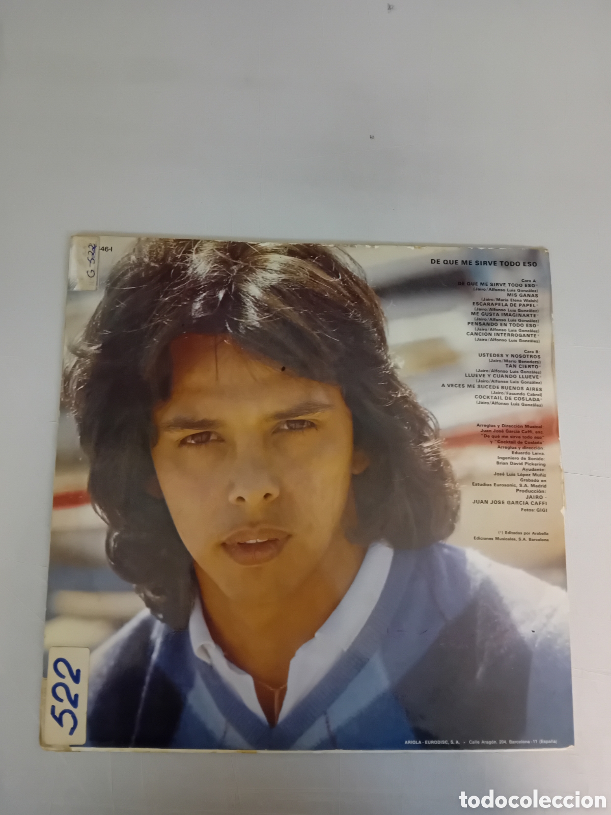 Discos de vinilo: JAIRO. DE QUE ME SIRVE TODO ESO - Foto 2
