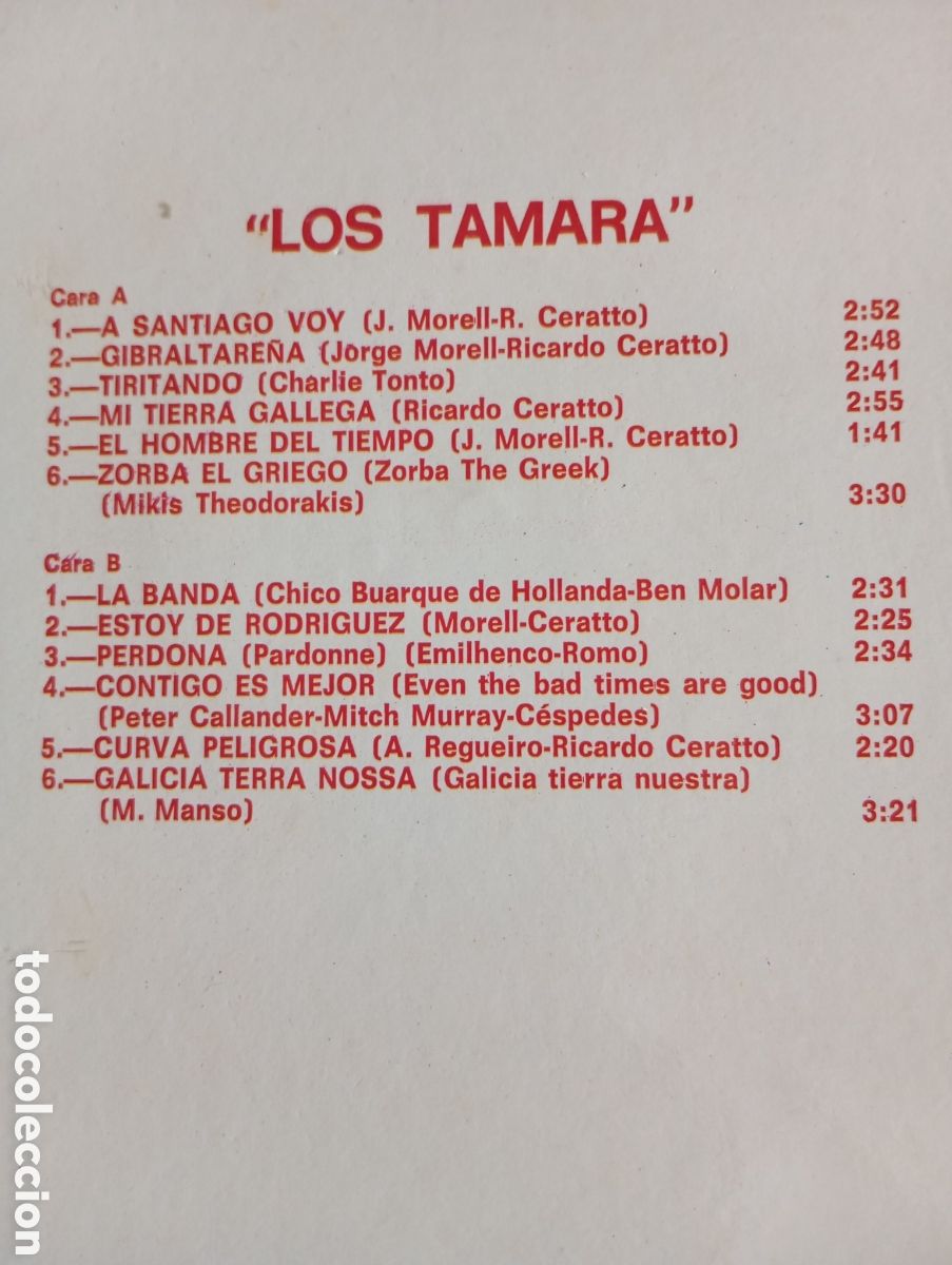 Discos de vinilo: LOS TAMARA - CAUDAL - 1976 - Foto 7