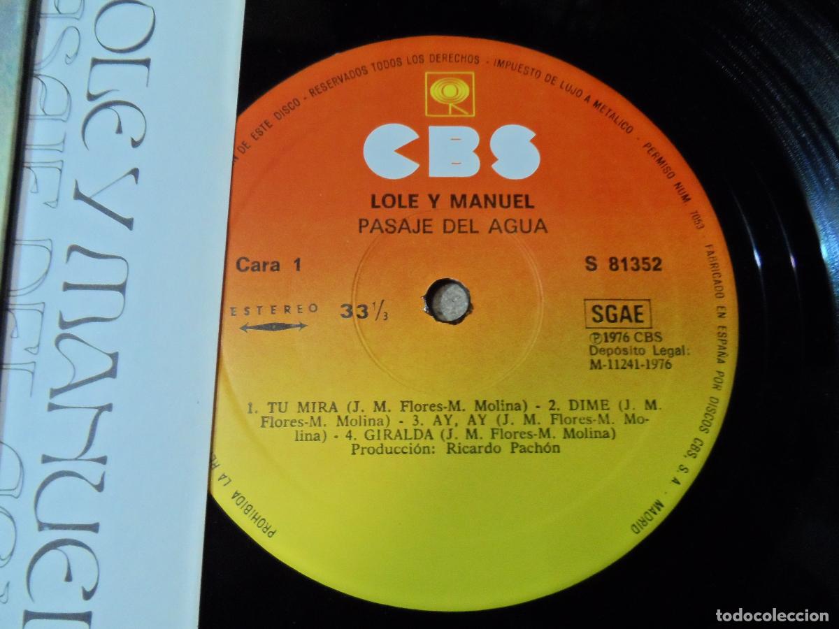 Discos de vinilo: LOLE Y MANUEL - PASAJE DEL AGUA (SPAIN 1976) - Foto 4