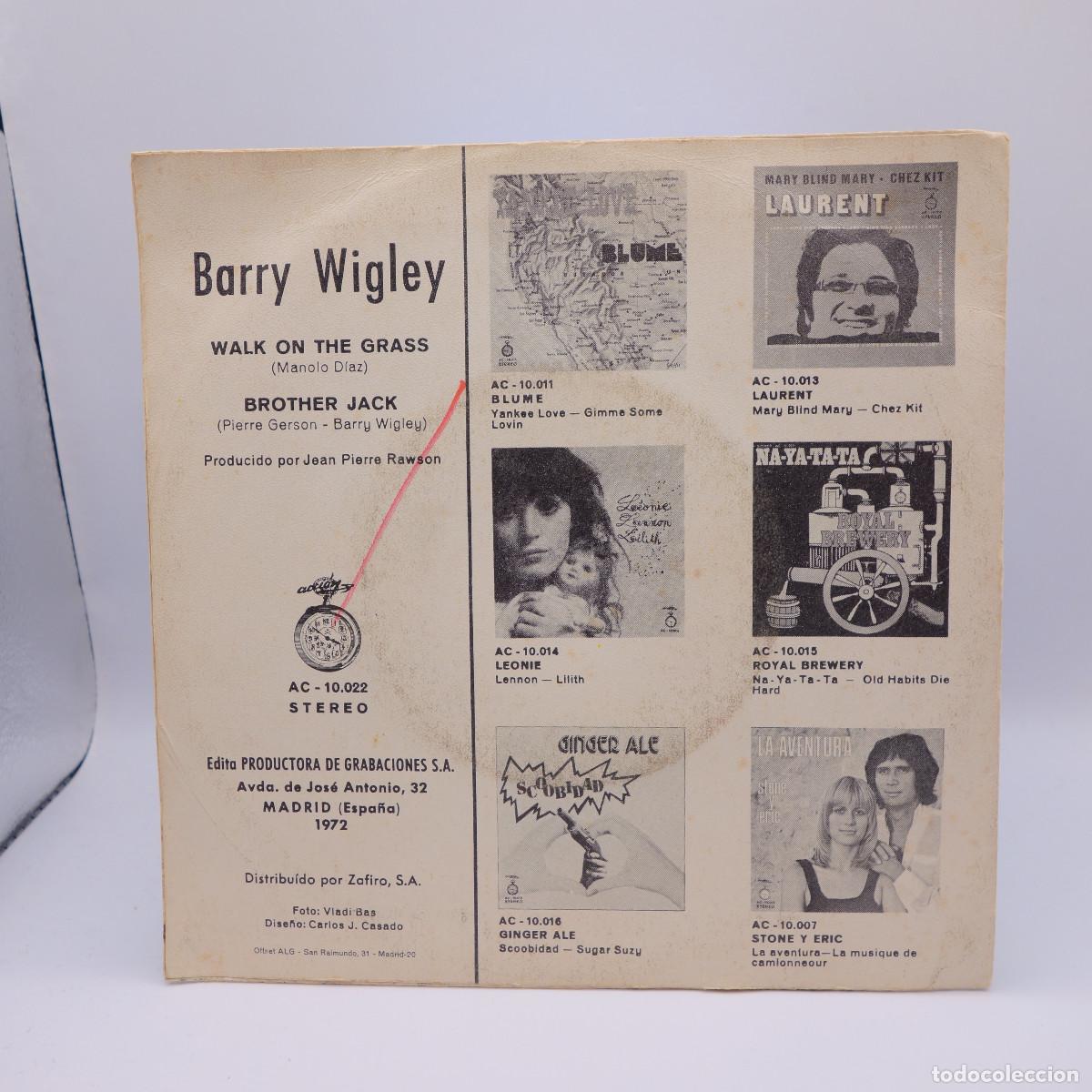Discos de vinilo: BARRY WIGLEY - WALK ON THE GRASS - Foto 2