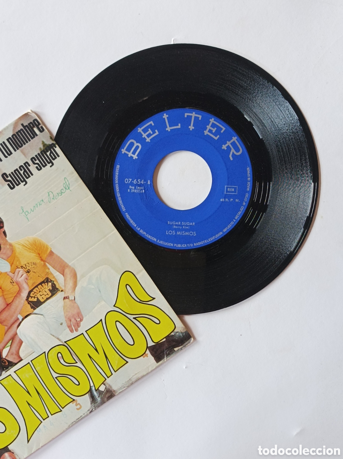 Discos de vinilo: LOS MISMOS. SUGAR SUGAR. SINGLE DISCO VINILO. - Foto 3
