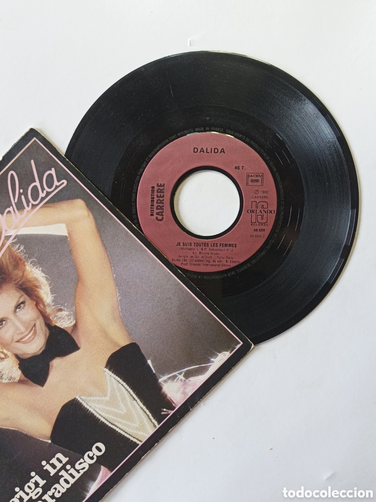 Discos de vinilo: DALIDA. GIGI EN PARAISCO. SINGLE DISCO VINILO. - Foto 3