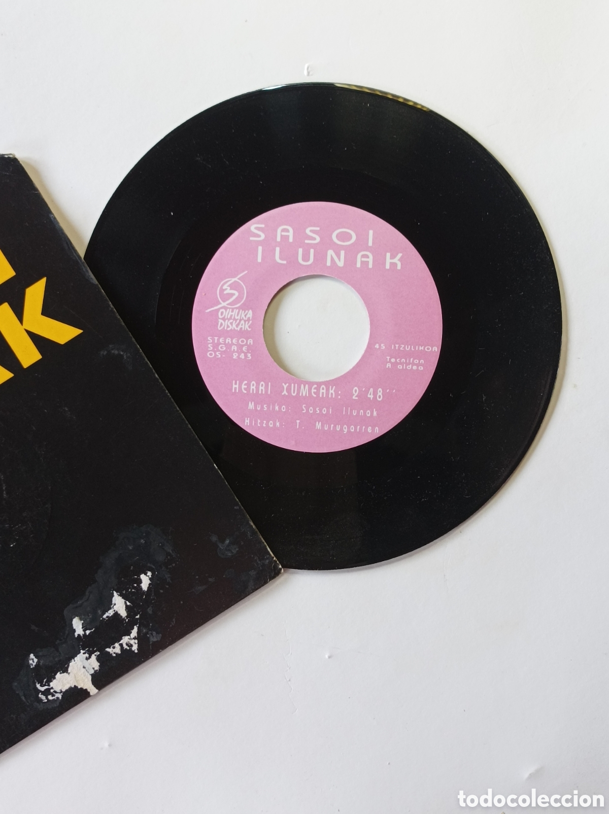 Discos de vinilo: SASOI ILUNAK. OIHUKA. SINGLE DISCO VINILO. - Foto 3