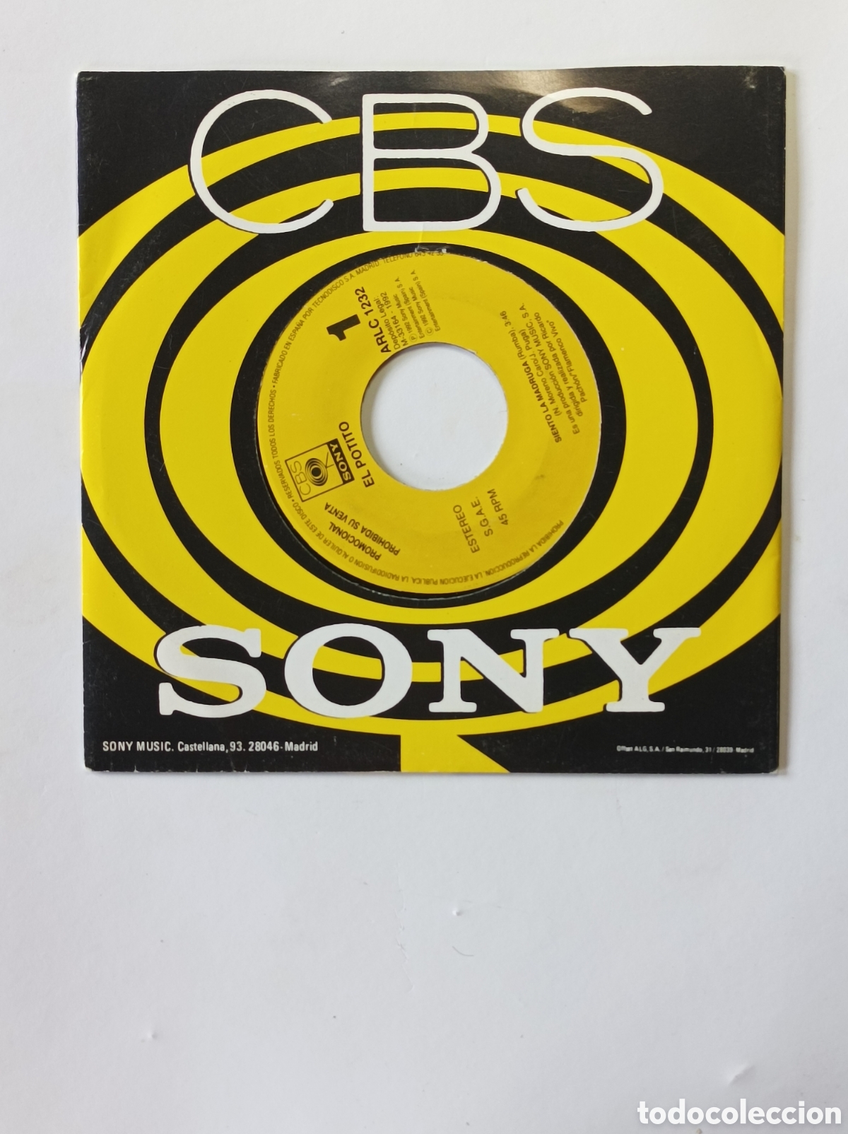 Discos de vinilo: EL POTITO. CBD SONY. SINGLE DISCO VINILO. - Foto 1