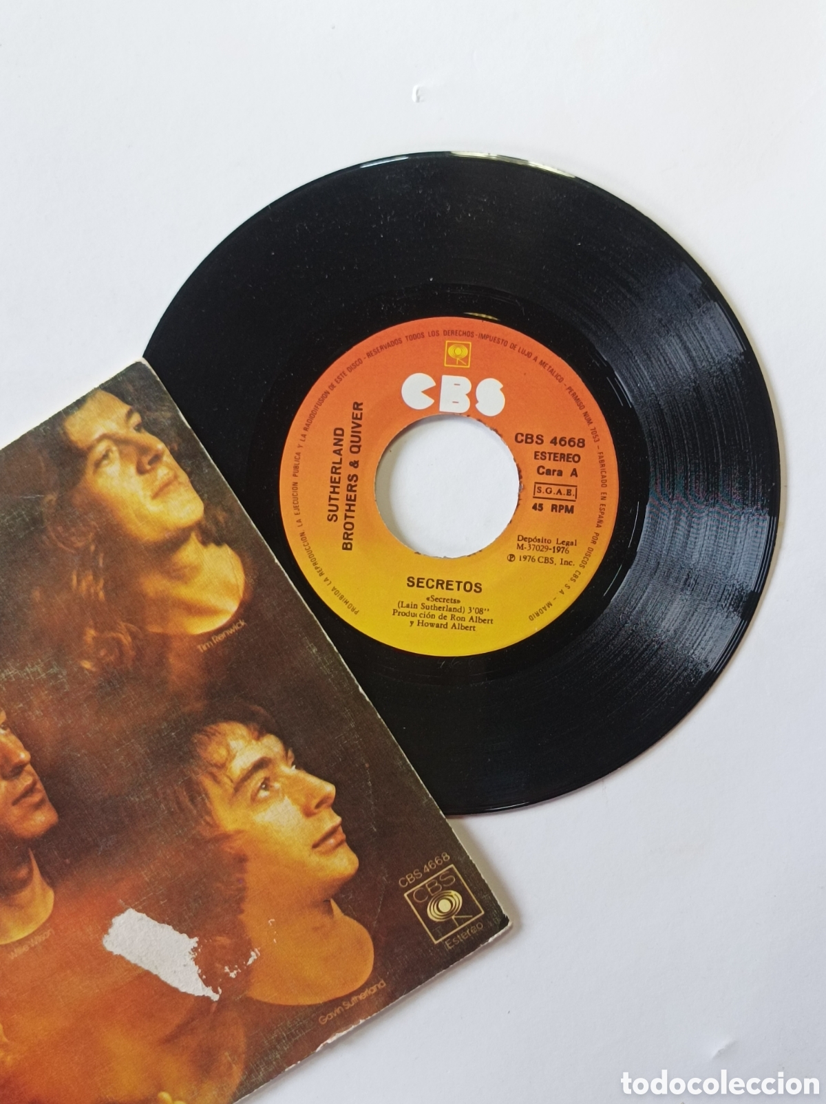 Discos de vinilo: SB&Q. SECRETOS. CBS. SINGLE DISCO VINILO. - Foto 3