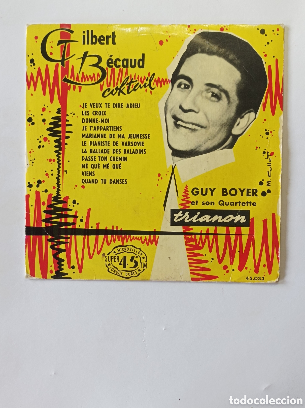 Discos de vinilo: GILBERT BECAUD. COKTAIL. TRIANON. SINGLE DISCO VINILO. RARO. - Foto 1