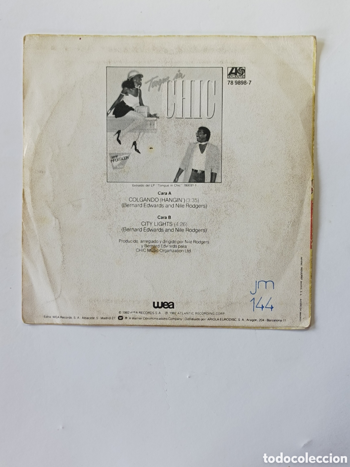 Discos de vinilo: CHIC. COLGANDO. ATLANTIC. SINGLE DISCO VINILO. - Foto 2