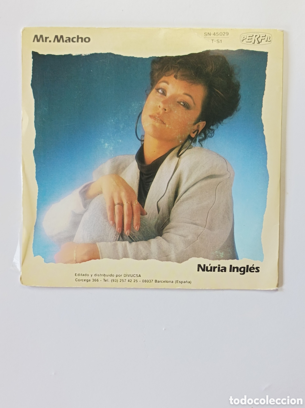 Discos de vinilo: NURIA INGL&Eacute;S. MR. MACHO. PERFIL. 1987. SINGLE DISCO VINILO. - Foto 2