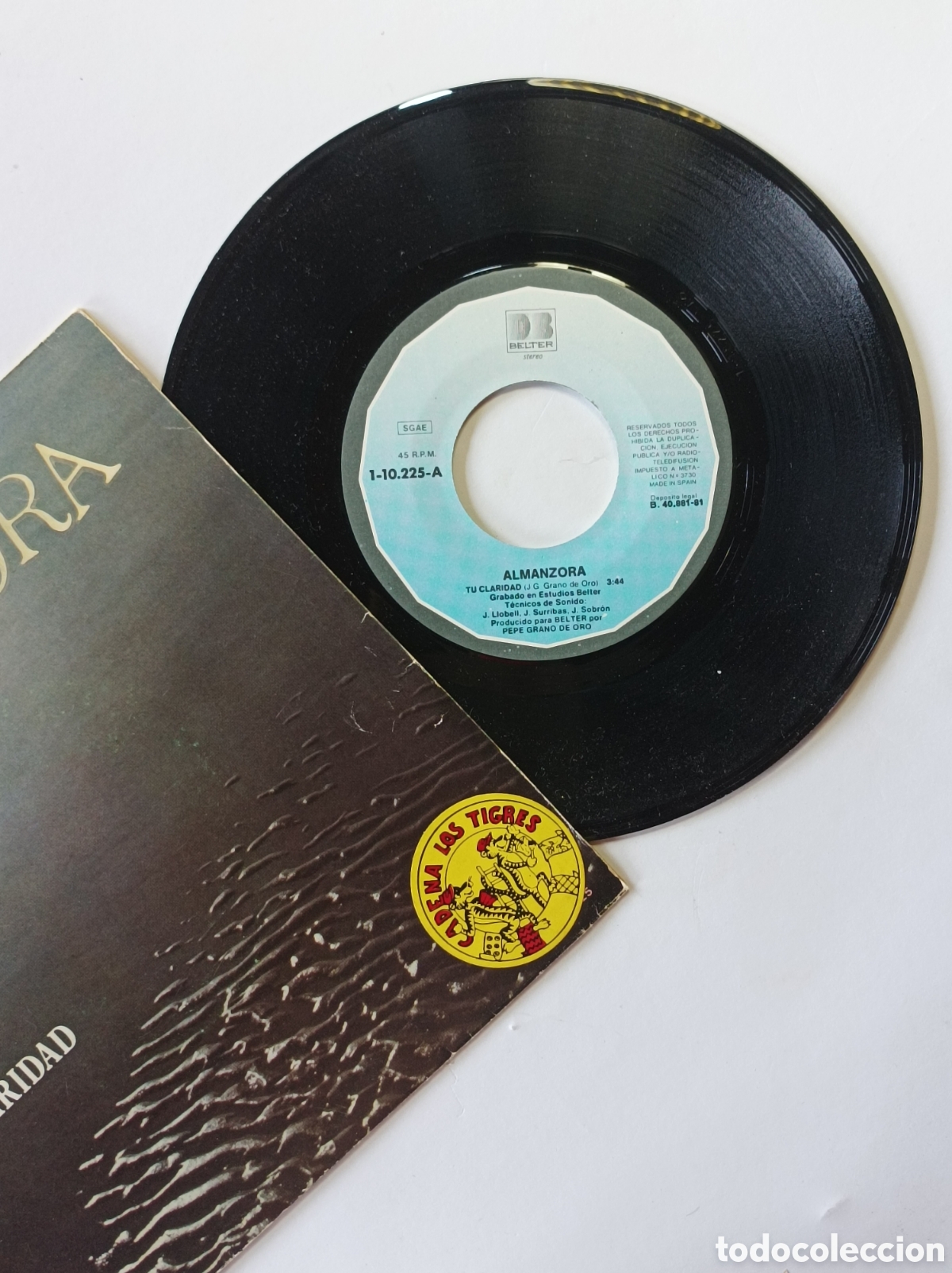 Discos de vinilo: ALMANZORA. TU CLARIDAD. SINGLE DISCO VINILO. - Foto 3