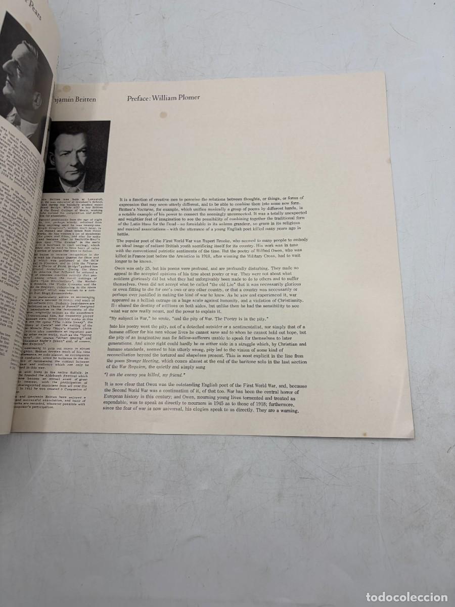Discos de vinilo: BOX LP - BENJAMIN BRITTEN - REQUIEM GUERRERO, (WAR) - 2 DISCOS + LIBRETO - DECCA - Foto 4