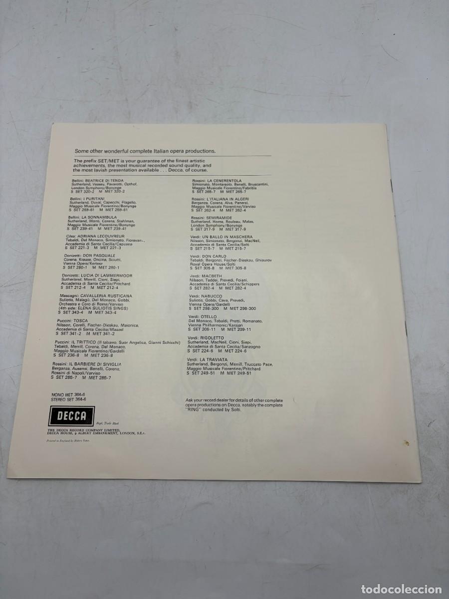 Discos de vinilo: BOX LP - TEBALDI - PONCHIELLI - LA GIOCONDA - DECCA - 1967 - Foto 5