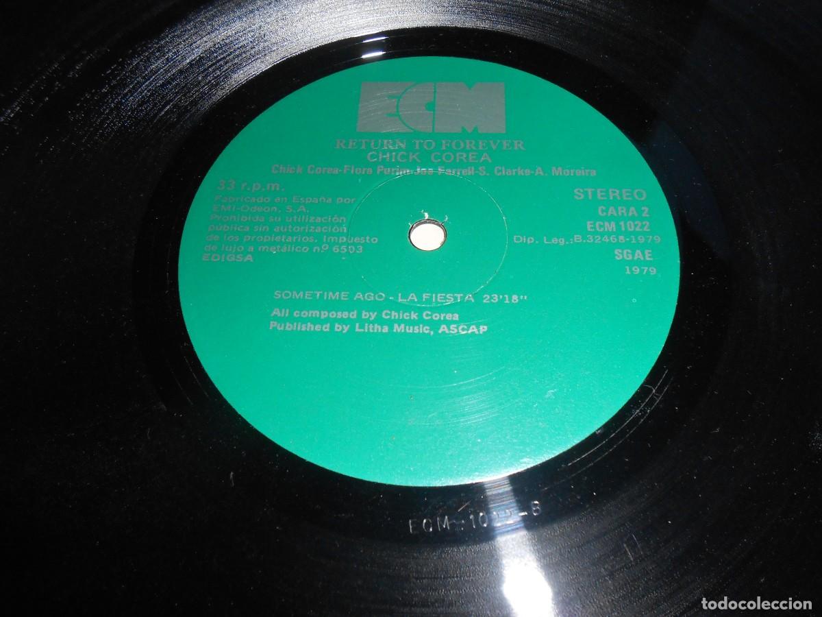 Discos de vinilo: CHICK COREA - RETURN TO FOREVER -, LP, RETURN TP FOREVER + 3, A&Ntilde;O 1979, ECM 1022 - Foto 6