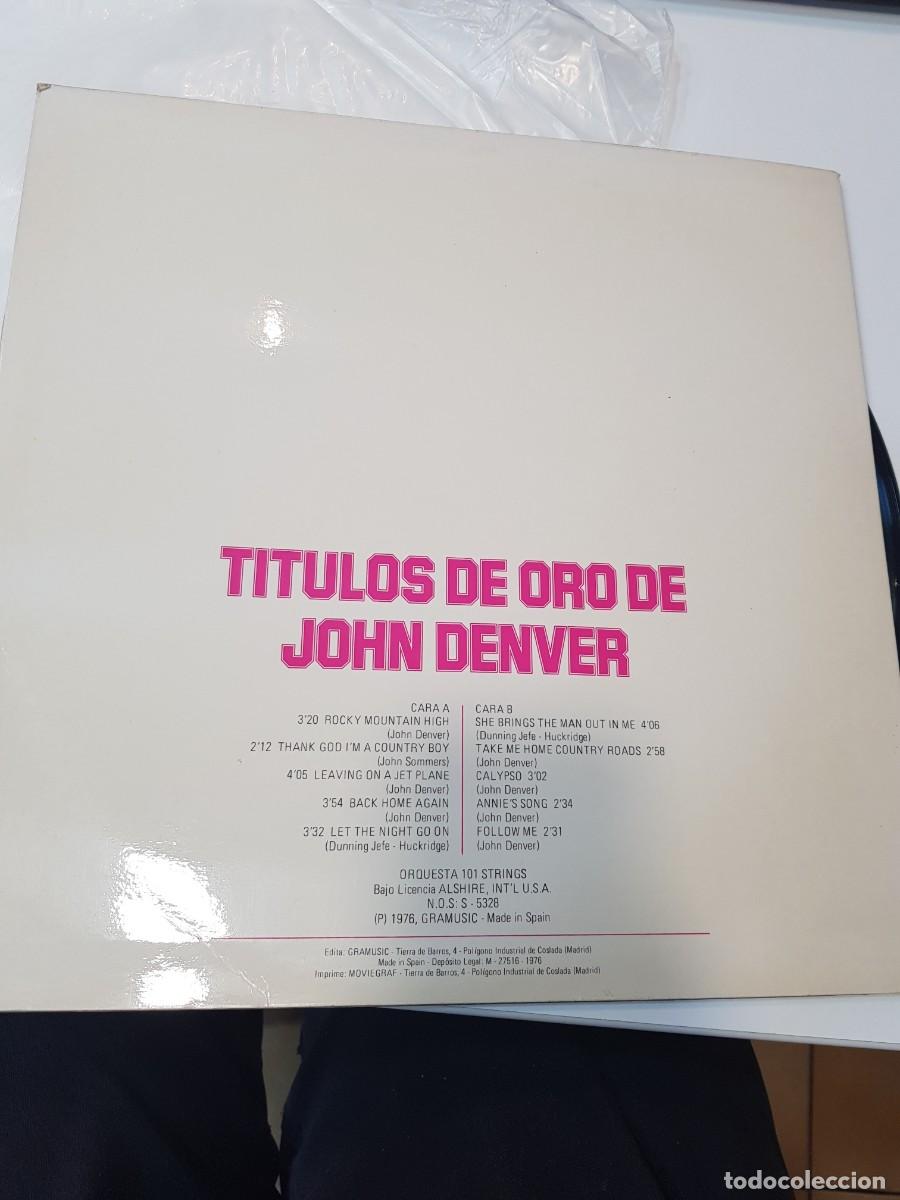 Discos de vinilo: Vinilo TITULOS DE ORO DE JHON DENVER ORQUESTA 101 STRINGS - Foto 3
