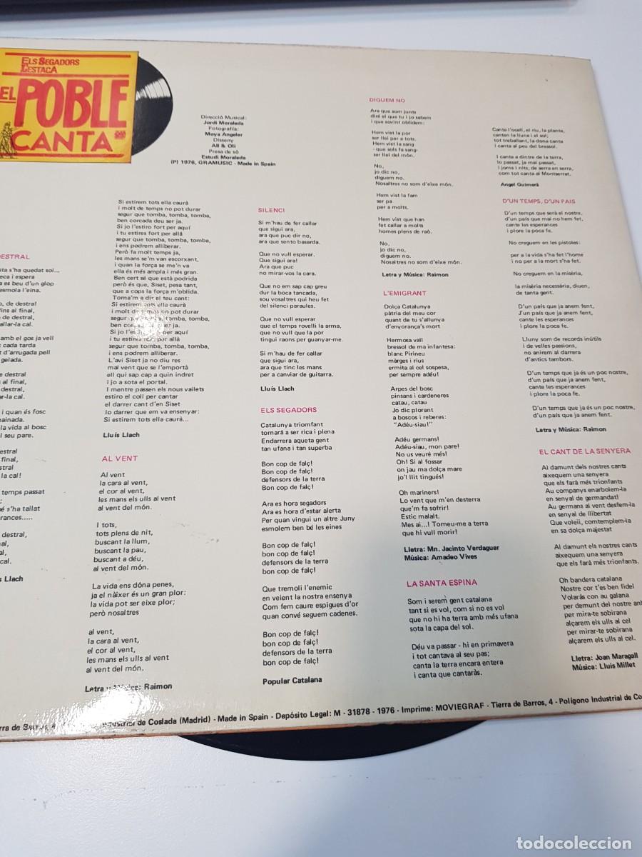 Discos de vinilo: Vinilo ELS SEGADORS LESTACA EL POBLE CANTA - Foto 3