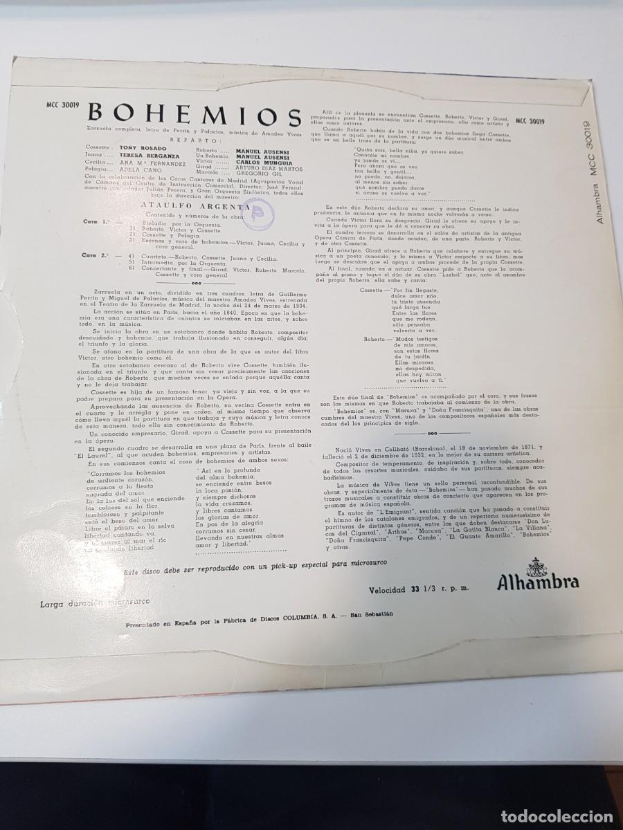 Discos de vinilo: Vinilo BOHEMIOS AMADEO VIVES - Foto 3