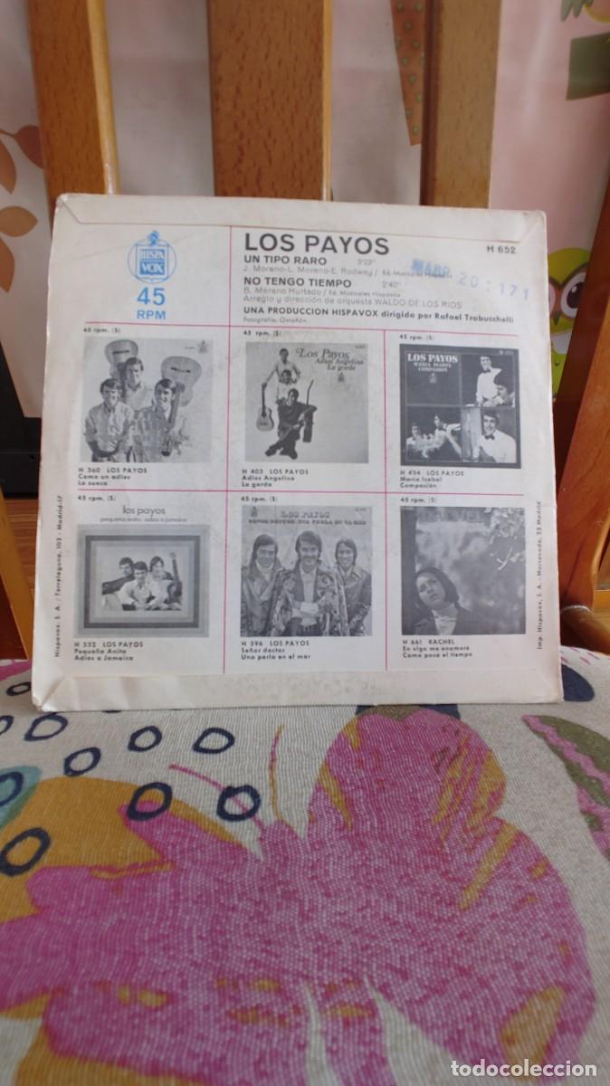 Discos de vinilo: LOS PAYOS-SINGLE UN TIPO RARO - Foto 2