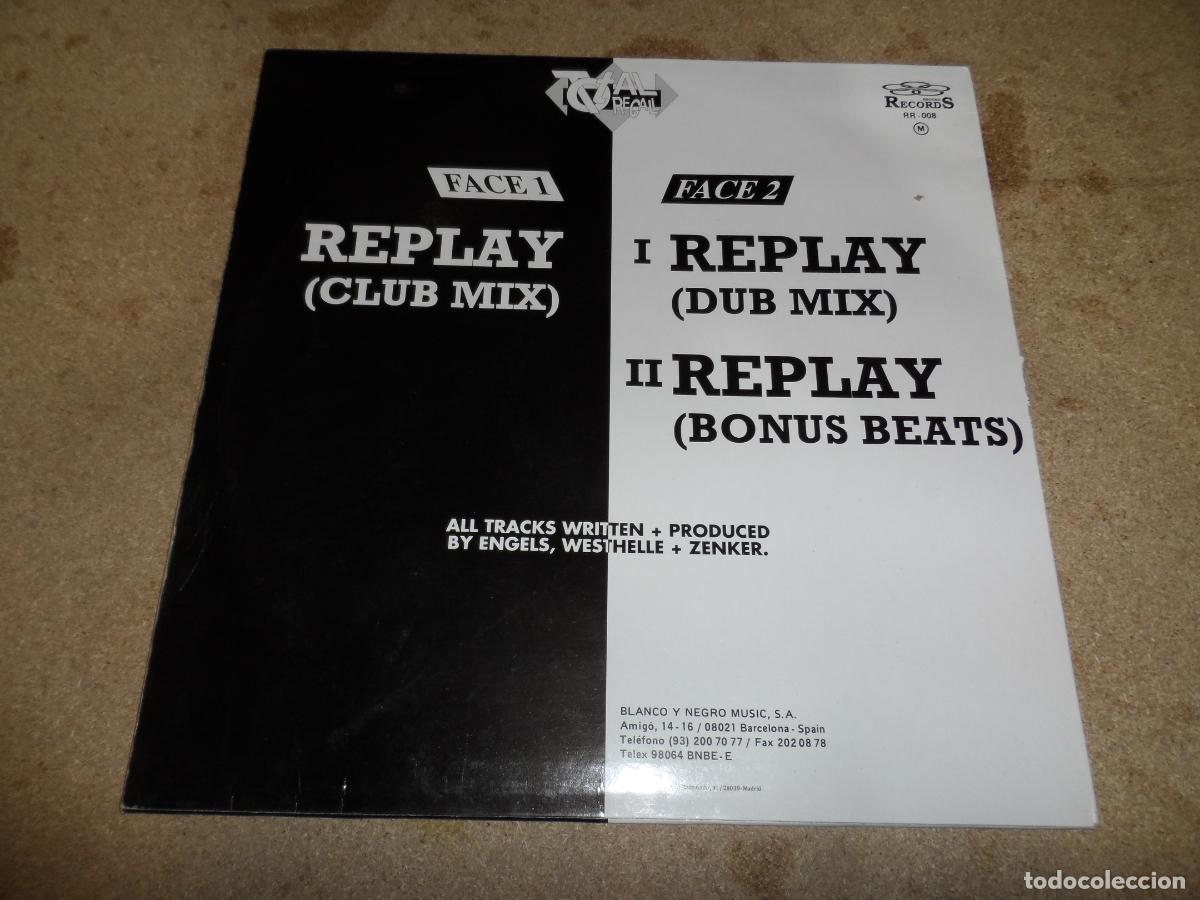 Discos de vinilo: Tom Tom &lrm;&ndash; Replay (SPAIN 1990) - Foto 2