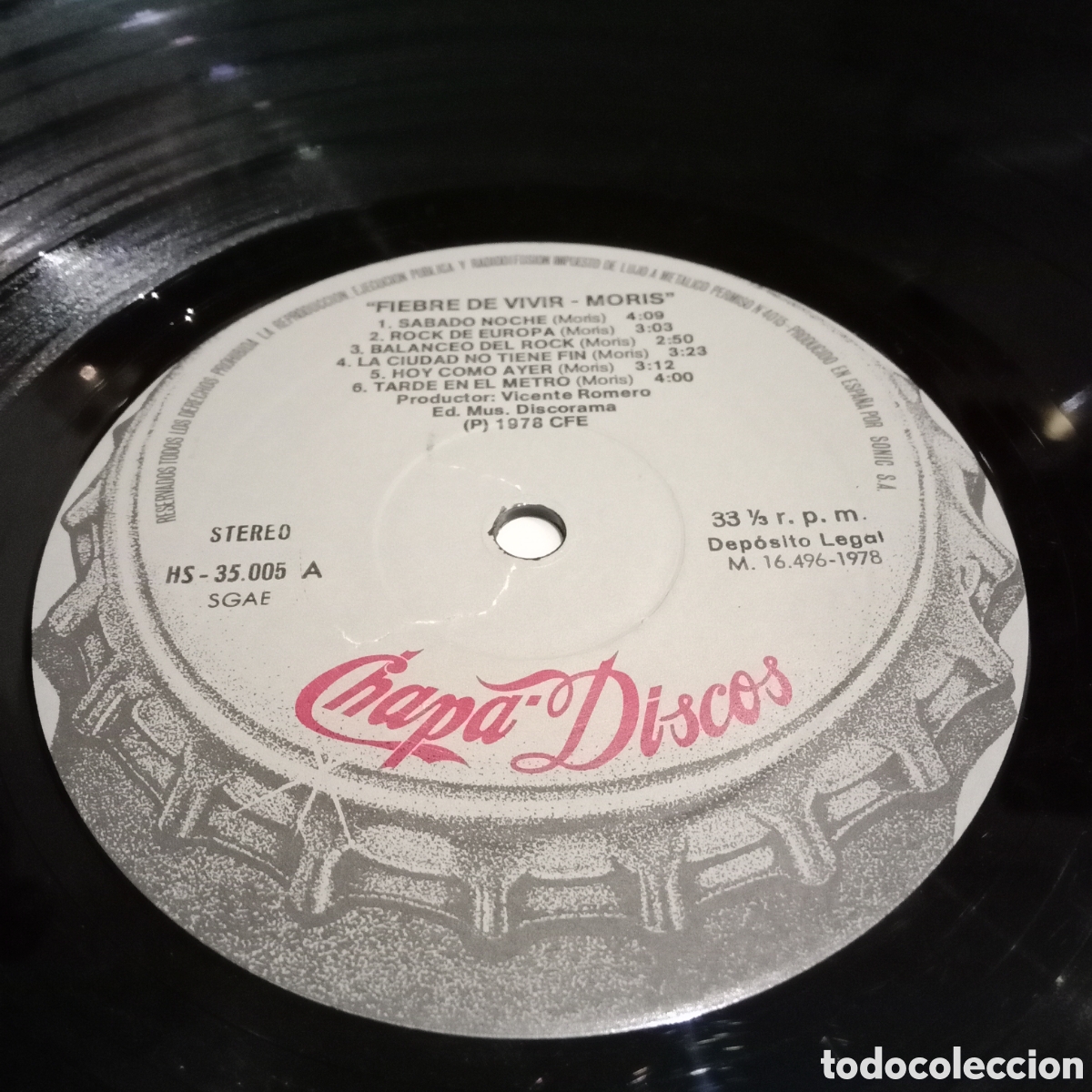 Discos de vinilo: MORIS - FIEBRE DE VIVIR - LP - Foto 6