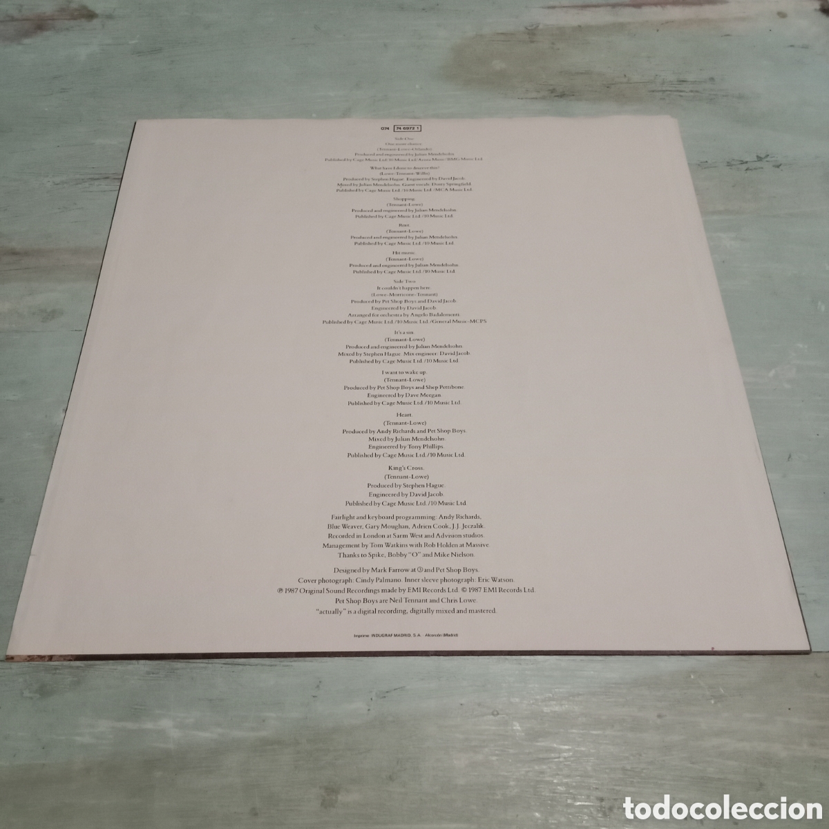 Discos de vinilo: PET SHOP BOYS - ACTUALLY - LP - Foto 6