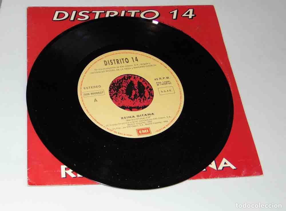 Discos de vinilo: Distrito 14 &ndash; Reina gitana - SINGLE 1992 - Foto 5