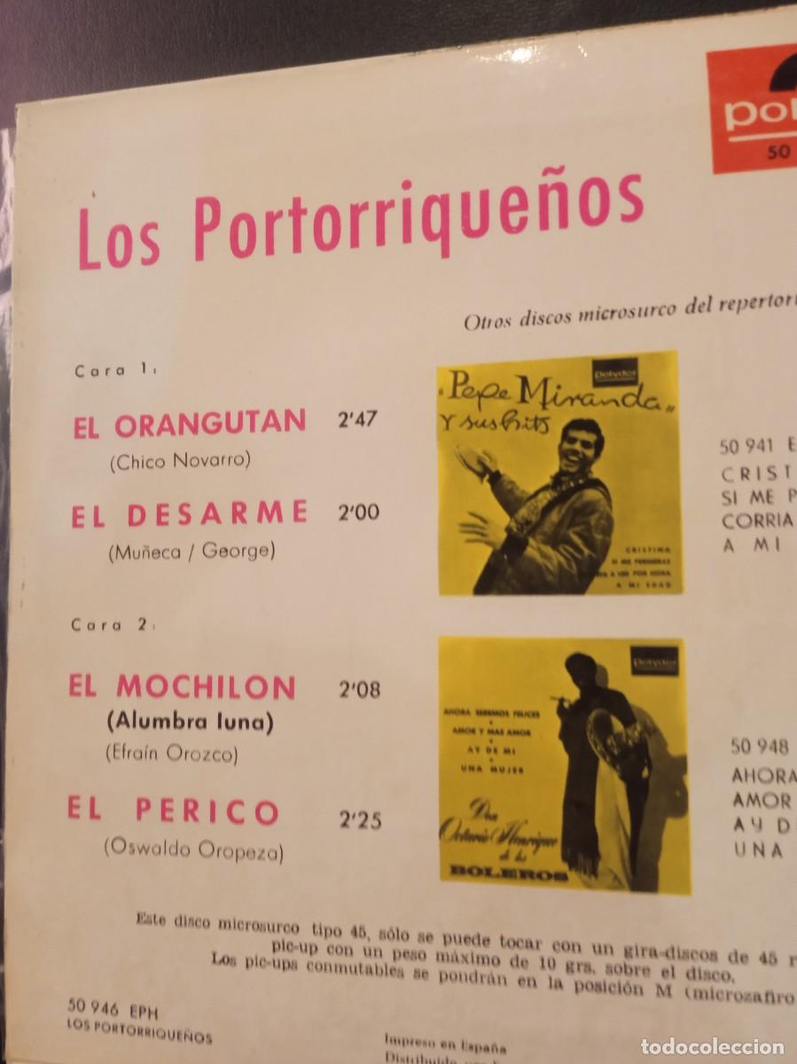 Discos de vinilo: LOS PORTORRIQUE&Ntilde;OS- EL ORANGUT&Aacute;N. EP - Foto 2