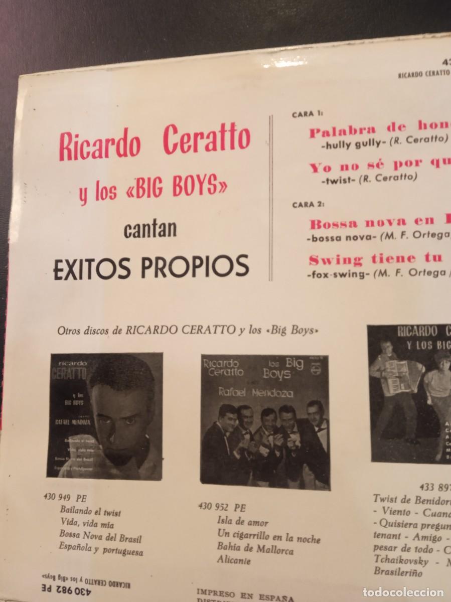 Discos de vinilo: RICARDO CERATTO Y LOS BIG BOYS- EXITOS DE. EP - Foto 2