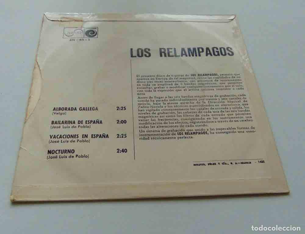 Discos de vinilo: LOS RELAMPAGOS - ALBORADA GALLEGA + 3 - EP 1966 - Foto 4