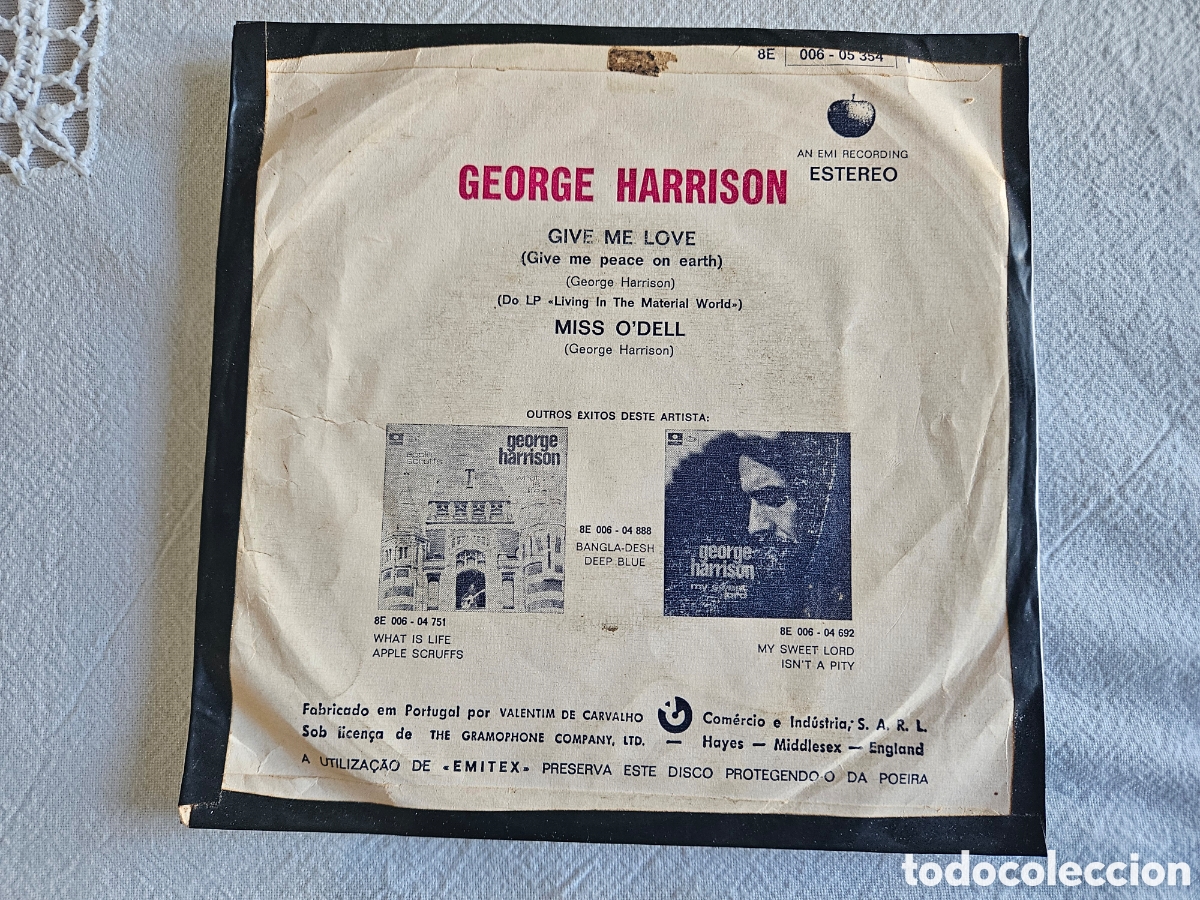 Discos de vinilo: Single George Harrison Give me Love - Foto 2
