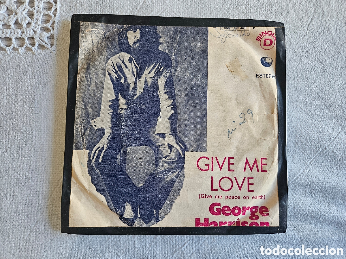 Discos de vinilo: Single George Harrison Give me Love - Foto 1
