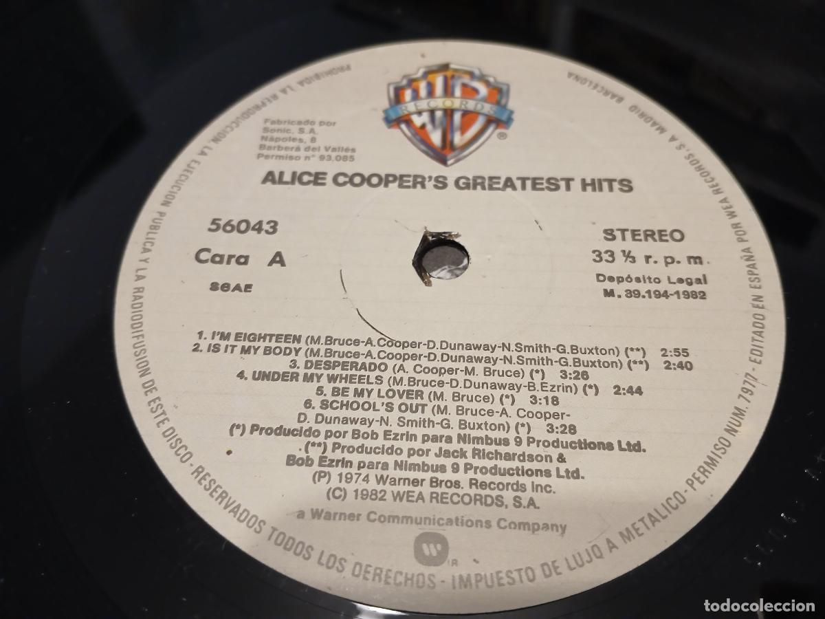 Discos de vinilo: Alice Cooper &ndash; Greatest Hits- (1982) LP disco vinilo - Foto 2