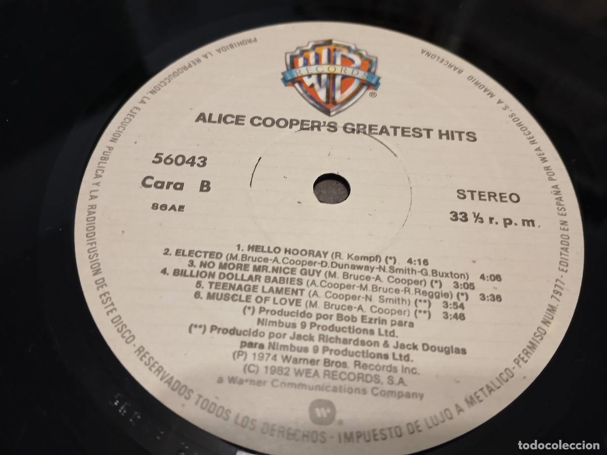 Discos de vinilo: Alice Cooper &ndash; Greatest Hits- (1982) LP disco vinilo - Foto 3