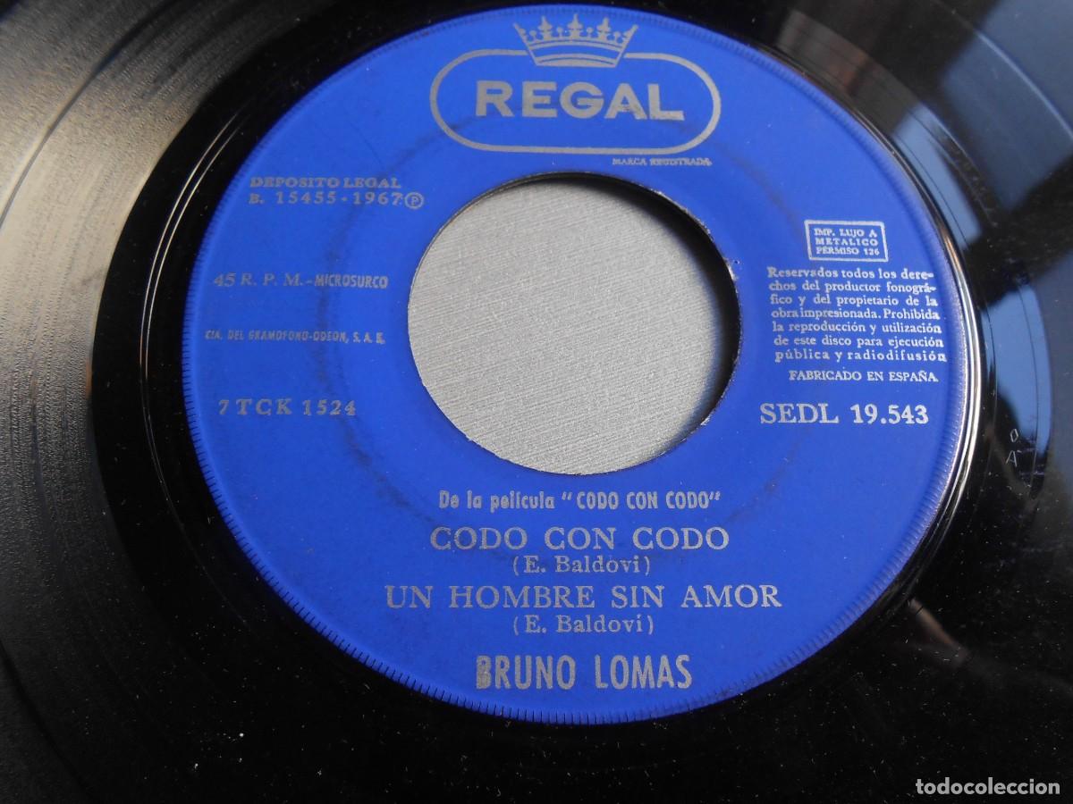 Discos de vinilo: BRUNO LOMAS - CODO CON CODO -, EP, CODO CON CODO +3, A&Ntilde;O 1967, REGAL, SEDL 19.543 - Foto 3