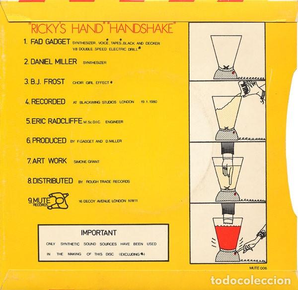 Discos de vinilo: Fad Gadget &ndash; Rickys Hand / Handshake - Foto 2