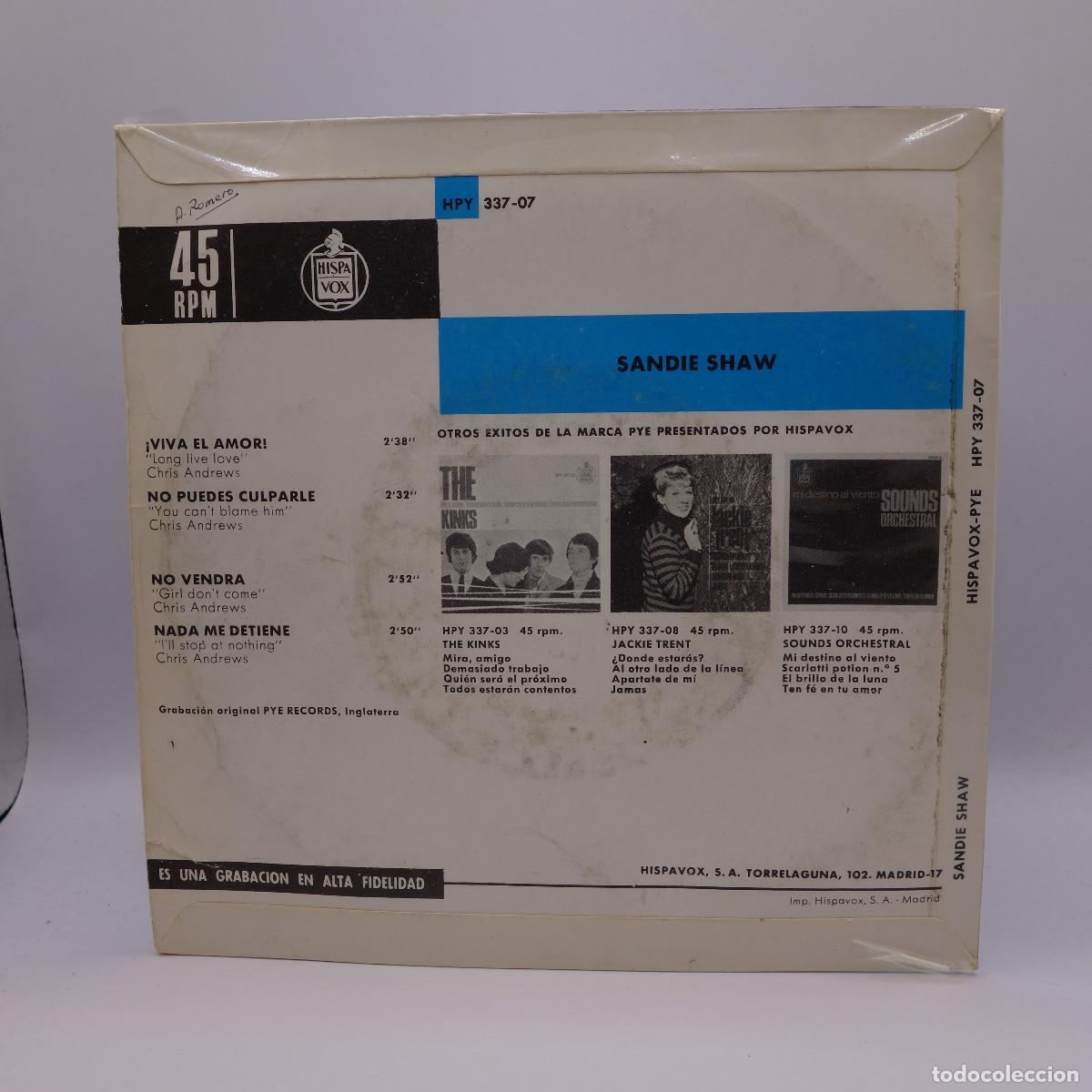 Discos de vinilo: SANDIE SHAW - VIVA EL AMOR - Foto 2