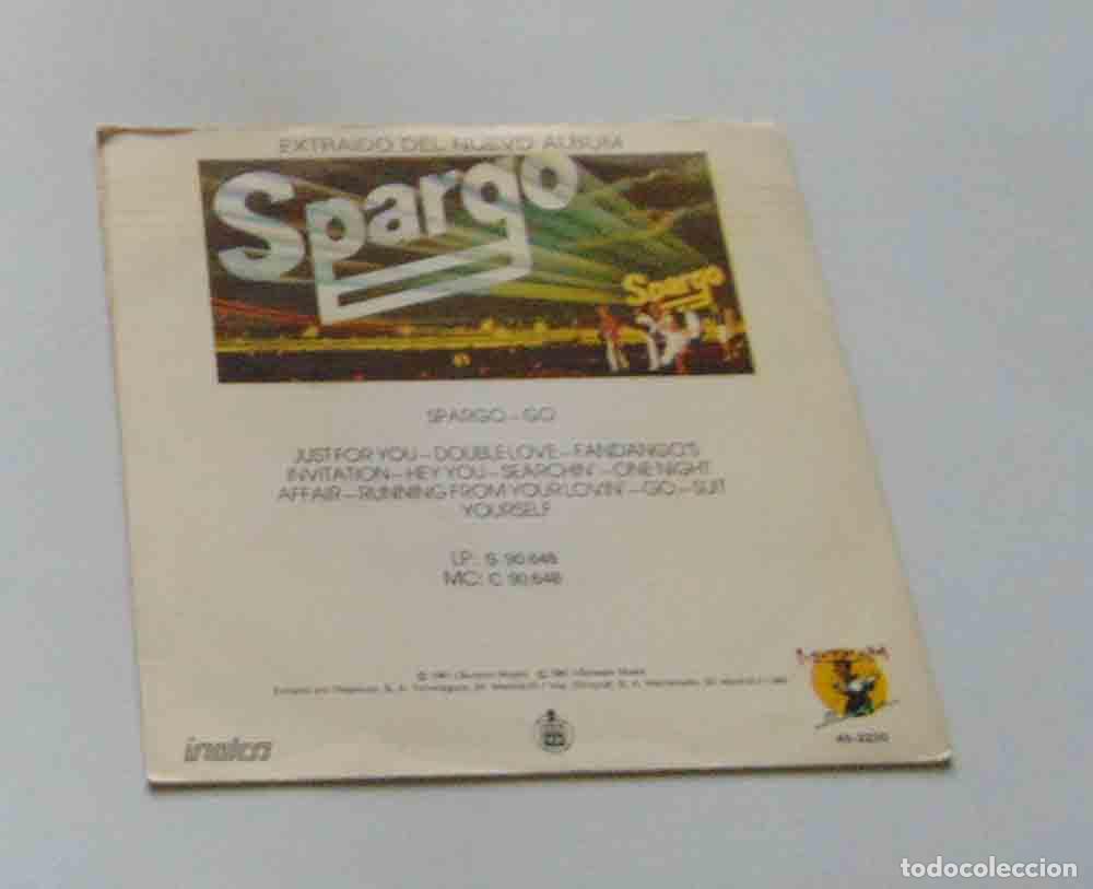 Discos de vinilo: SPARGO - JUST FOR YOU - SINGLE - Foto 2