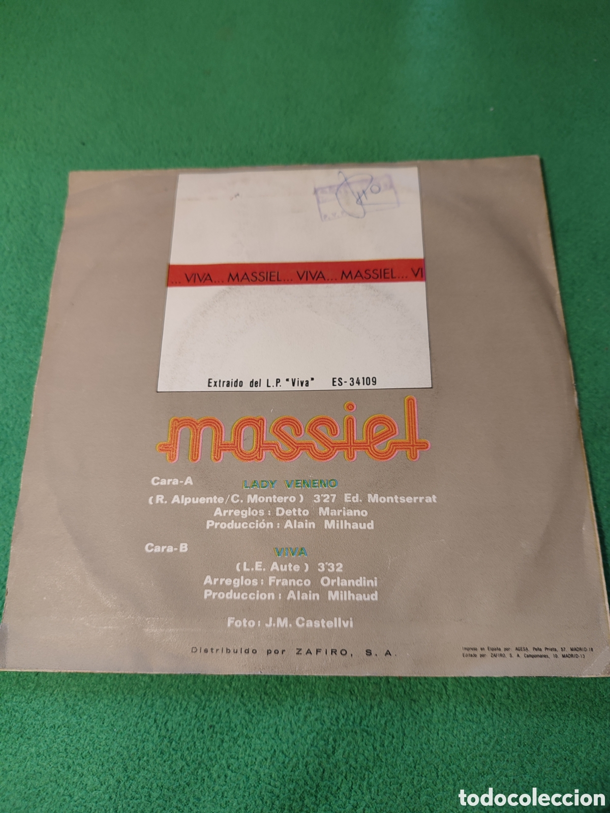Discos de vinilo: Massiel - Lady Veneno / Viva - Foto 2