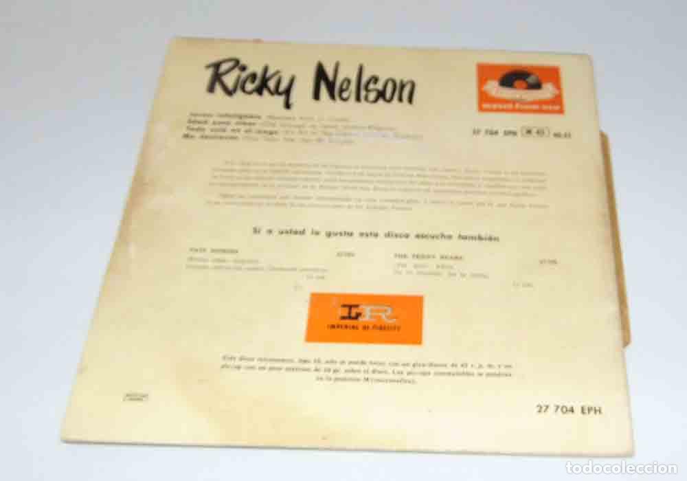 Discos de vinilo: RICKY NELSON - RESTLESS KID - EP ESPA&Ntilde;OL DE 1959 - Foto 4