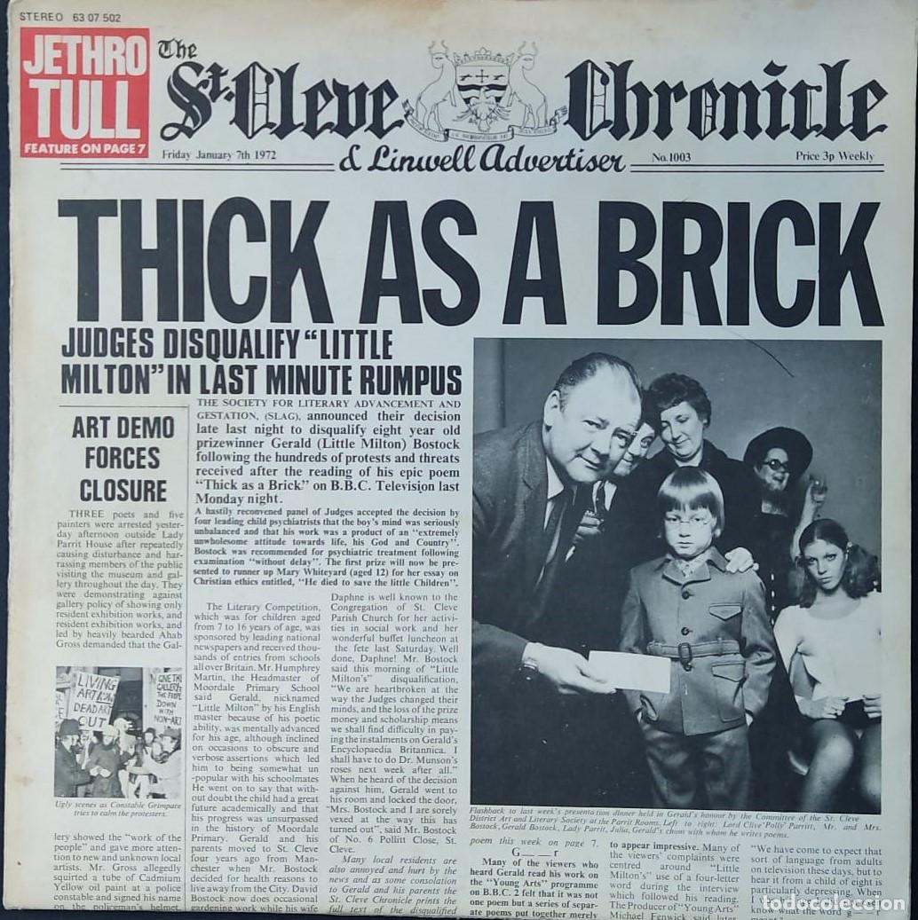 Discos de vinilo: JETHRO TULL. THICK AS A BRICK. 1972. LP- leer descripci&oacute;n. - Foto 1
