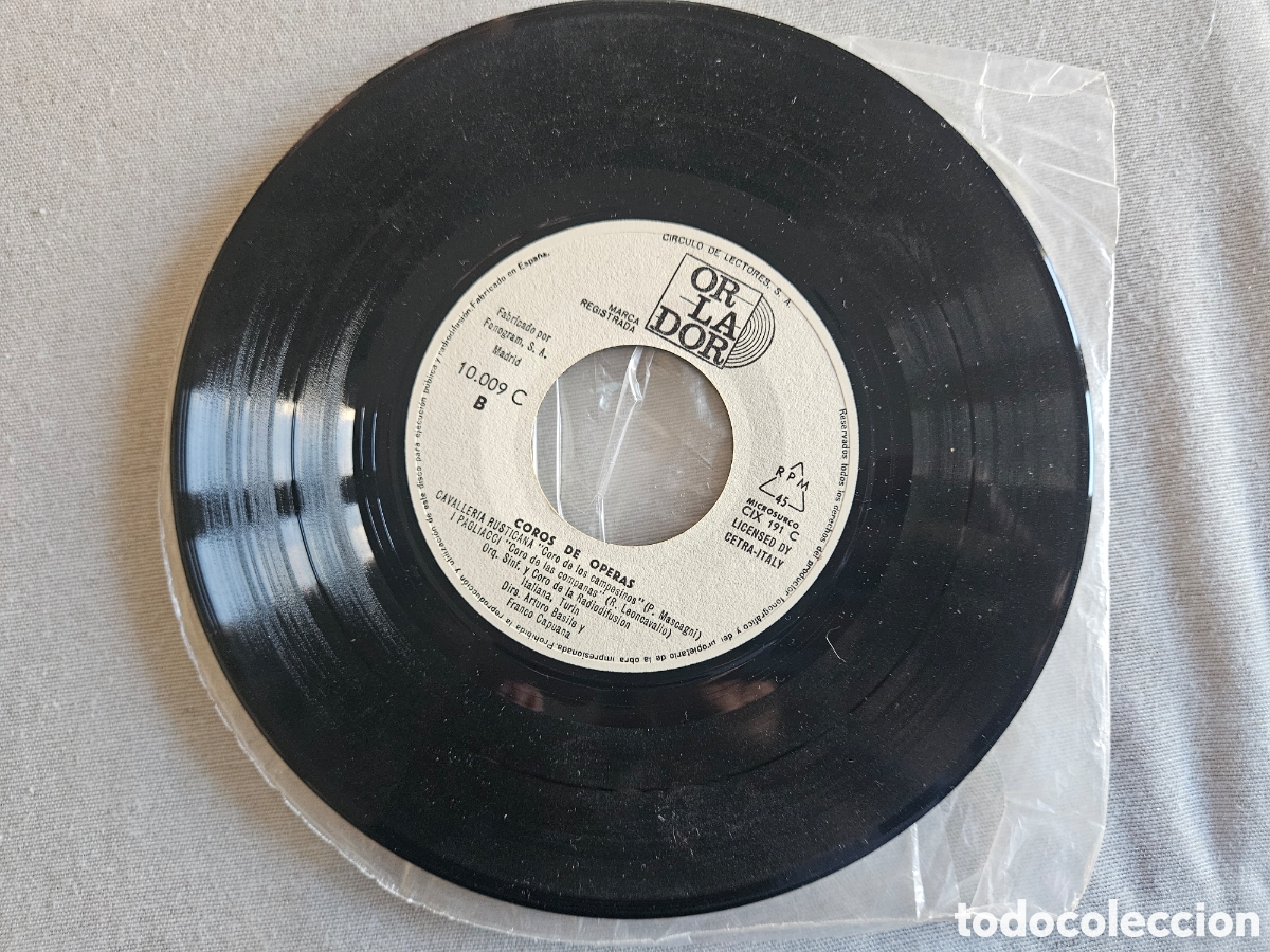 Discos de vinilo: COROS DE OPERAS VERDI, MASCAGNI, LEONCAVALLO - Foto 3