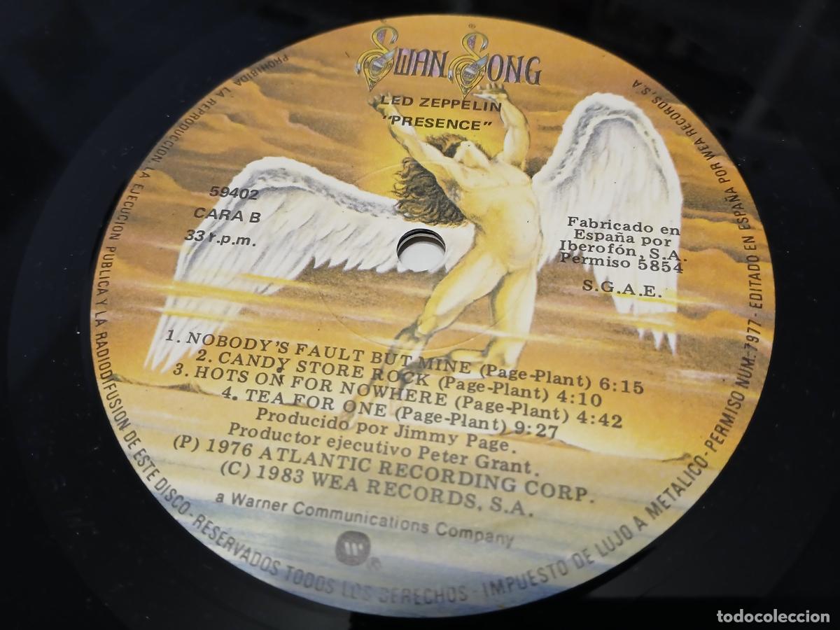 Discos de vinilo: Led Zeppelin &ndash; Presence- (1983) LP disco vinilo - Foto 2