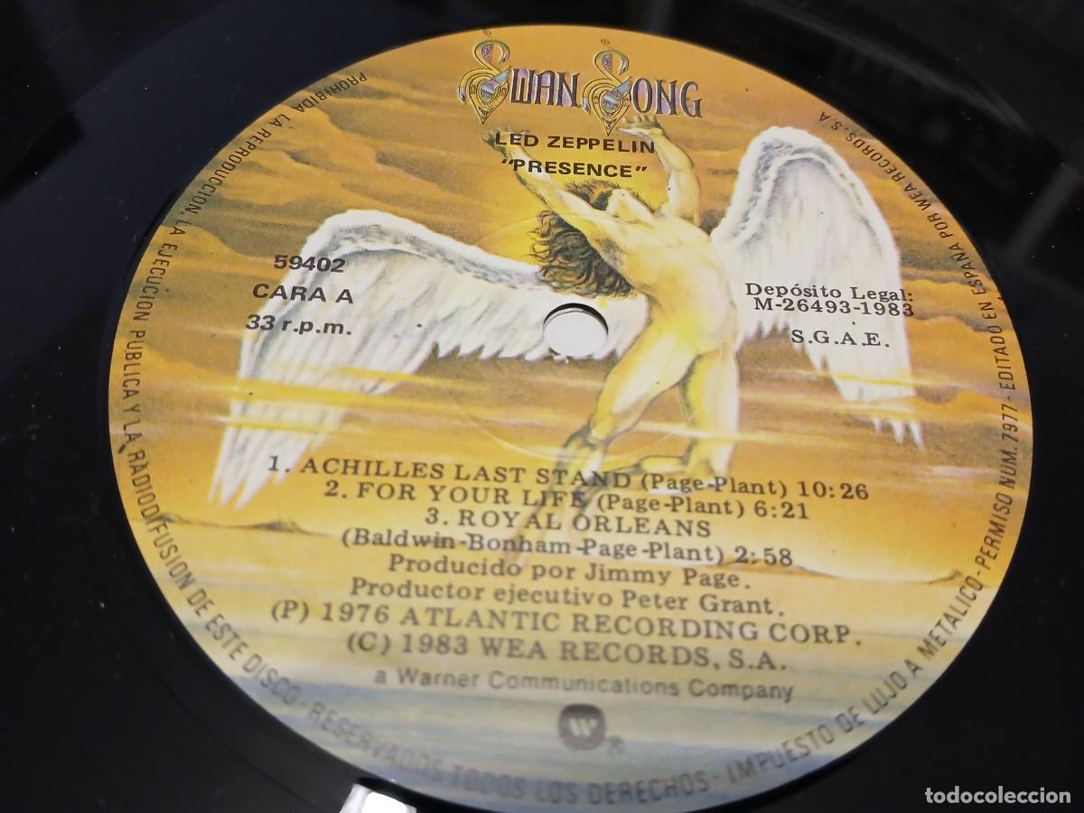 Discos de vinilo: Led Zeppelin &ndash; Presence- (1983) LP disco vinilo - Foto 3